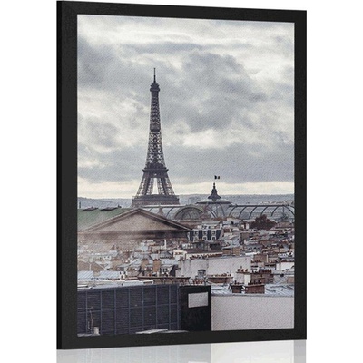 Plakát pohled na Paříž z jednoduché ulice - 40x60 silver