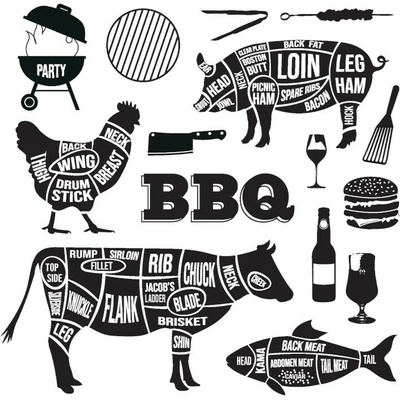 J-Line by Jolipa Balenie bielych papierových obrúskov so zvieratami BBQ L 20 ks 16,5x2,8x16,5 cm