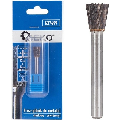 GEKO Stopková fréza na kov 12x12mm, obrácený kužel G37499