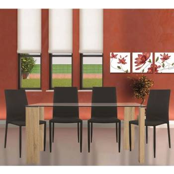 Bogdan Furniture Сет маса Morgan 140х80 см и 4 стола Teta - black Memo. bg