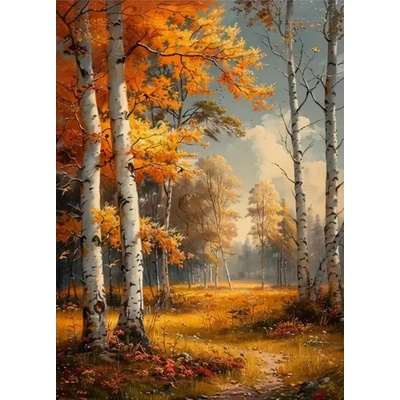 Norimpex - Puzzle Diamant painting: Autumn among the birches 30x40cm - 1 - 39 piese