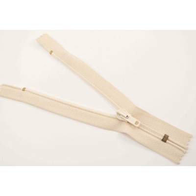 Nedeliteľný jemný plastový špirálový zips (veľkosť číslo 3) rôzne farby - dĺžka 12 cm - 60 cm 22 cm Smotanová 1
