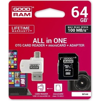 GOODRAM microSDXC 64GB All-in-one UHS-I U1 M1A4-0640R12