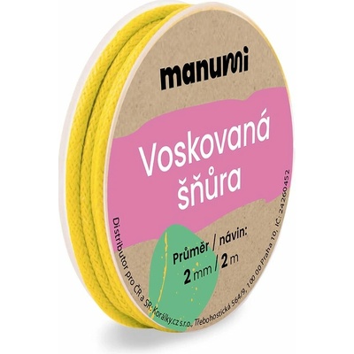 Manumi Voskovaná šňůra 2 mm/2m žlutá - 1 ks