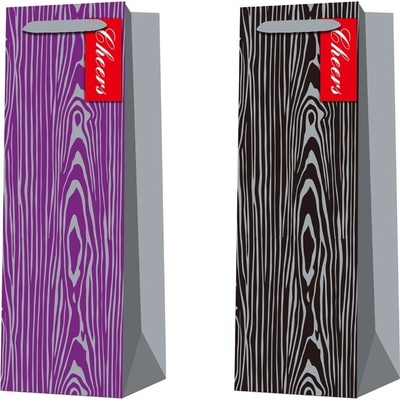 Taška dárková 130x370 design kůra mm mix,fialová, černá