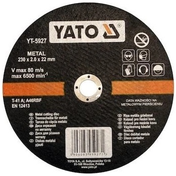 Yato Kotouč na kov 230 x 22 x 2,0 mm YT-5927