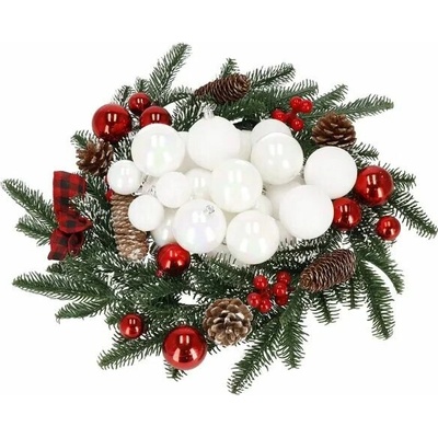 Springos Vianočné ozdoby na stromček 4/5/6cm 30ks - biela