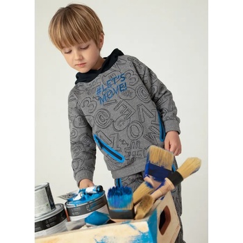 MAYORAL Суичър без цип с щампа в сив цвят за мини момче Майорал