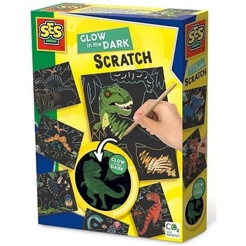 Vyškrabávacie obrázky dinosaury svietiaci v tme