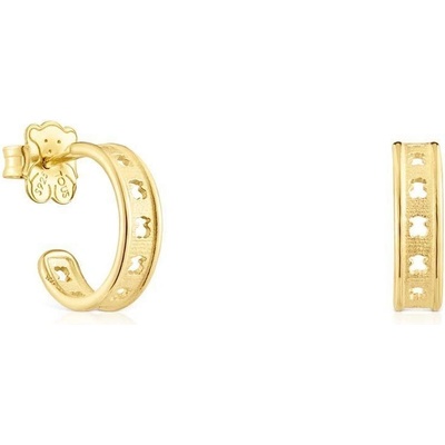 Tous strieborné pozlátené náušnice Bear Row 1003734600 zlatá