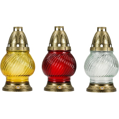 lampa hřbitovní sklo 21cm (60g) (hoří 17hod) paraf. mix barev