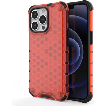 HQWear Удароустойчив кейс от ТРU материал Honeycomb за Apple iPhone 13 Pro, Червен (KXG0020698)