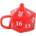 Jones Home & Gift Чаша с капак D20 Gaming Dice Shaped Mug, 500 ml