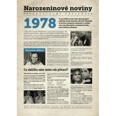 Narozeninové noviny 1978 s vlastním textem a fotografií S fotografií a textem