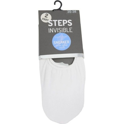 Steps letní mikrovláknové sneaker neviditelné ponožky bílá