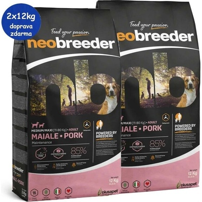 Alleva Neo Breeder Adult Medium & Maxi pork 2 x 12 kg