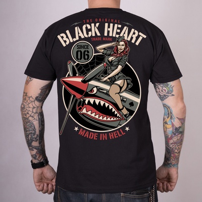 Black Heart tričko AIR FIGHTER Černá – Zboží Mobilmania