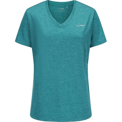 USA Pro Дамска тениска USA Pro Tech V Tee Ladies - Teal