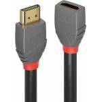 Lindy LNY-36477 : : HDMI 2.0 кабел, Anthra Line, 4K, 60Hz, A-A, M-F, удължителен, черен, 2.0 м (LNY-36477)