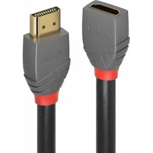 Lindy LNY-36477 : : HDMI 2.0 кабел, Anthra Line, 4K, 60Hz, A-A, M-F, удължителен, черен, 2.0 м (LNY-36477)