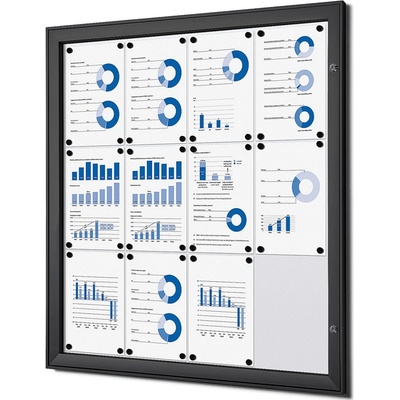 Jansen Display Vnitřní uzamykatelná vitrína í 12xA4 961 x 1004 mm
