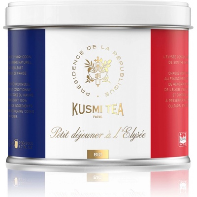 Kusmi Tea Sypaný zelený čaj Petit déjeuner a l'Elysée kovová dóza 100 g