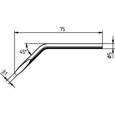 Ersa 0052JD pájecí hrot dlátový, zahnutý Velikost hrotů 3.10 mm Obsah 1 ks