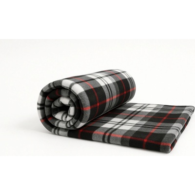 Jahu Deka fleece kostka černo-bílá-červená 150x200