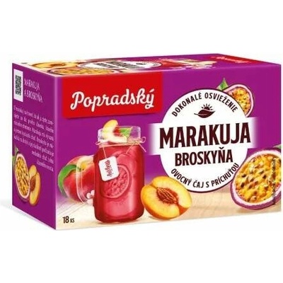Popradský čaj Marakuja a broskev 18 sáčků