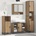 vidaXL Комплект мебели за баня 3 бр. Дъб 35 x 37, 5 x 188, 5 см (3402481)
