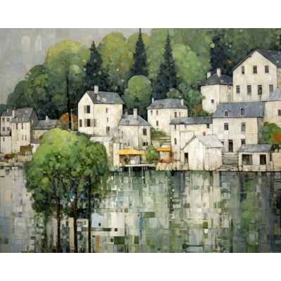 ZUTY Obrazy na stenu - Mesto pri vode 1 Rámovanie: vypnuté plátno na rám, Rozmer: 40x50 cm