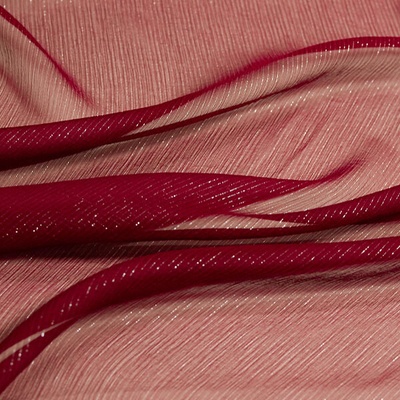 Hodvábny šifón vínový, strieborný lurex, š.130
