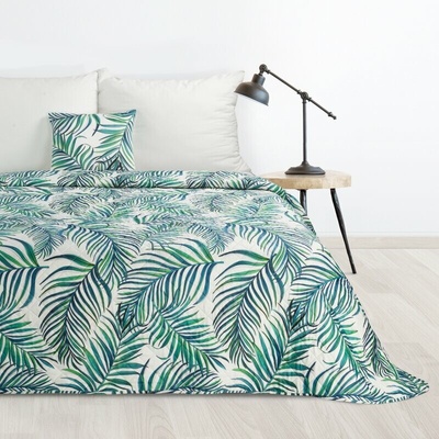 Takoy DESIGN 91 Prehoz PALMS 2 200x220 cm s potlačou palmových listov prešívaný-HF-432793 200 x 220 cm