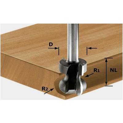 Festool 491140 Fréza na madlá a rukoväti Dĺžka 59 mm Vonkajší Ø 22 mm Pracovná dĺžka 16 mm Ø hriadeľa 8 mm