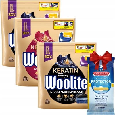 Woolite prací kapsle Pro Care na barevné a bílé prádlo 3 x 33 PD +