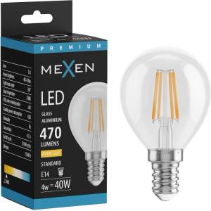 Mexen Vintis LED филаментна крушка E14, G45, 4W, Топло - 2700K, 470 lm, прозрачна (L156-E14-0427-00)