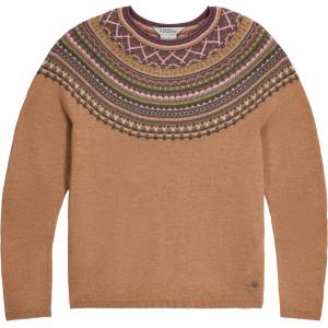 Royal Robbins Дамски пуловер Royal Robbins Women's Westlands Fairisle Crew Merino jumper - Tawny Htr Manzanita Pt (105-6806-0613)