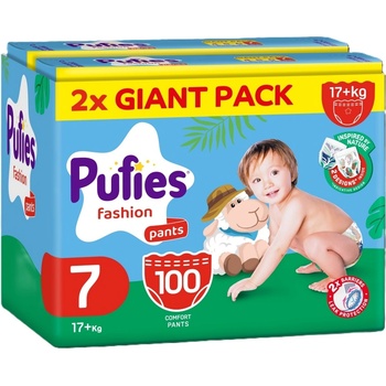 pufies Пелени гащи Pufies Fashion - Extra Large Plus, размер 7, 100 броя, 17+ kg, Giant pack (54000225)