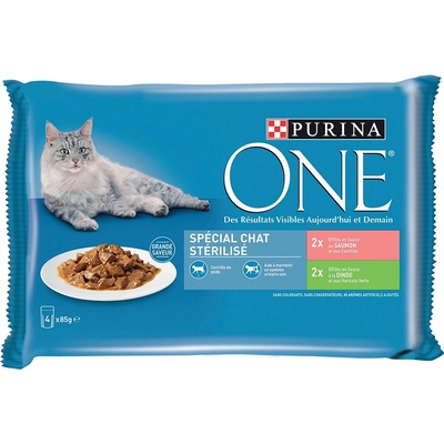 Výhodné balenie Purina ONE Junior 24 x 85 g - Sterilcat losos a moriak