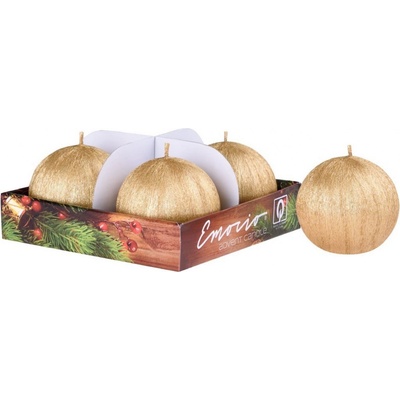 Emocio adventní koule 60 mm zlaté drápané 4 ks 300 g