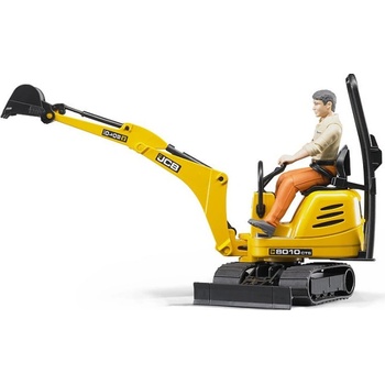 Bruder 62002 Mikrorýpadlo JCB 8010 CTS a figúrka stavebného robotníka 1:16