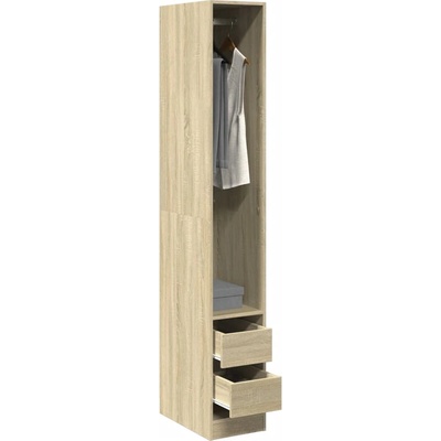 vidaXL Гардероб, дъб сонома, 30x50x200 см, инженерно дърво (3307740)