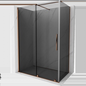 Mexen Velar плъзгаща се душ кабина 140 x 80 см, графит, розово злато - 871-140-080-41-60 (871-140-080-41-60)