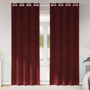 Pure Line Home Кадифени завеси в цвят бордо с метални халки, 2 бр. , 140 x 225 см - zalegloto - 62,00 лв