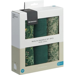 KikkaBoo Комплект 3 бр муселинови пелени 75х75 см Secret Garden Green (31103010103) - bobybaby