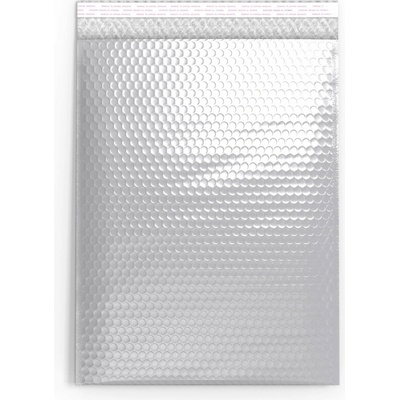 Lesklé metalické bublinkové obálky - 324 x 230 mm (C4) - Stříbrná
