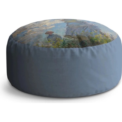 Sablio Okrúhly taburet Circle Dáma se slunečníkem - Claude Monet: 38x48 cm
