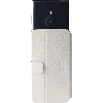 Image 1 of Krusell Malmö FlipWallet Slide 3XL - универсален кожен калъф, тип портфейл за Desire 310, One X, Galaxy Alpha, Galaxy A3, Nexus 4 и други (бял)