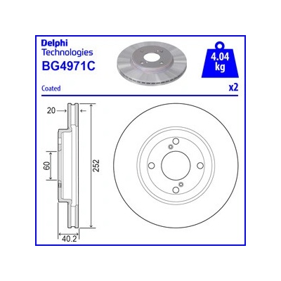 DELPHI Brzdový kotúč BG4971C