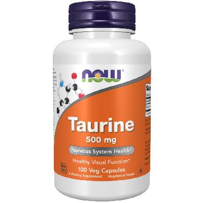 Now® Foods NOW Taurine Taurin 500 mg 100 rostlinných kapslí